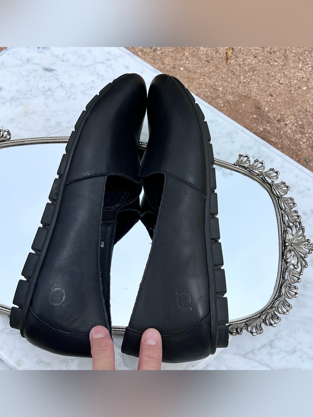 Born Black Leather, Sebra Slip On Comfort Flats / Moccasin, 11 - Picture 9 of 11